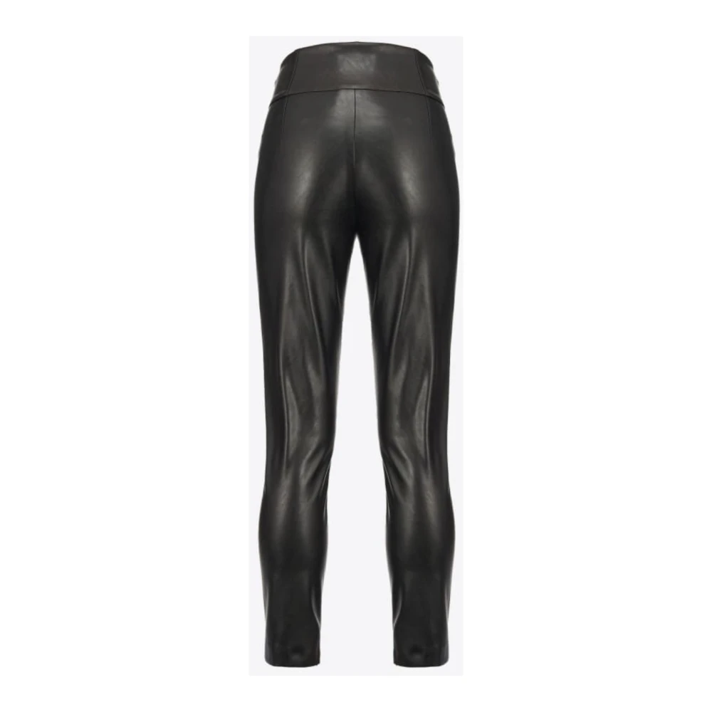 pinko Campus Broek van Imitatieleer Black Dames