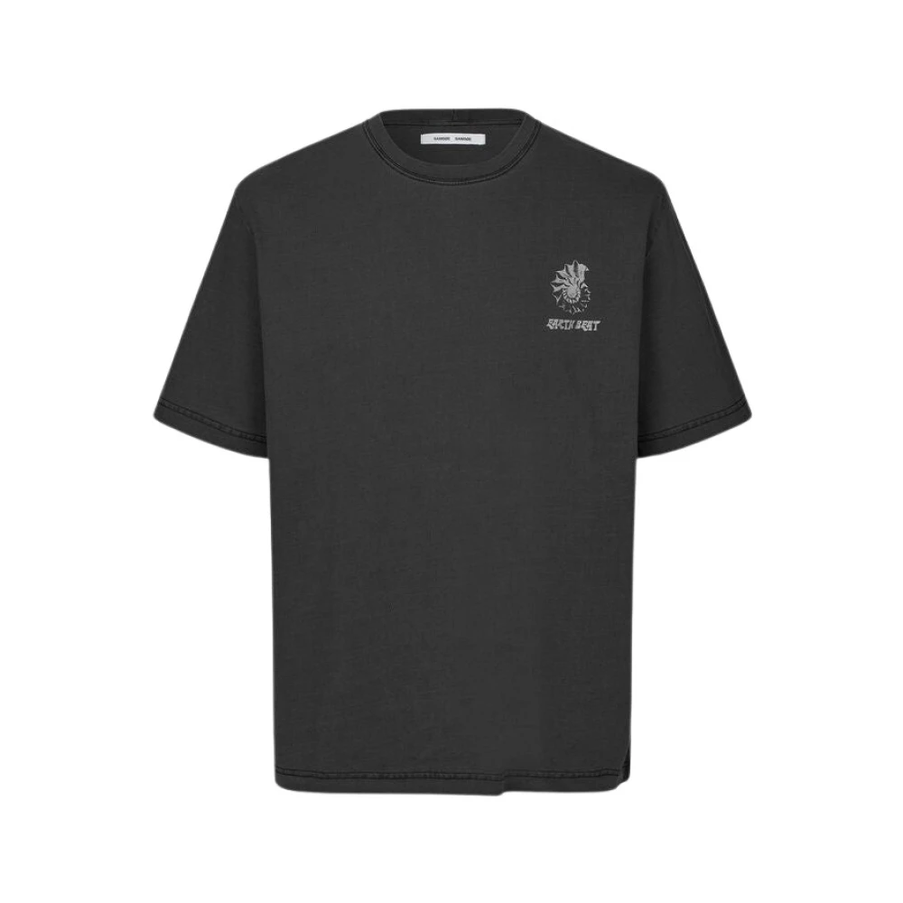 Samsøe Gedrukt katoenen T-shirt met losse pasvorm Black Heren