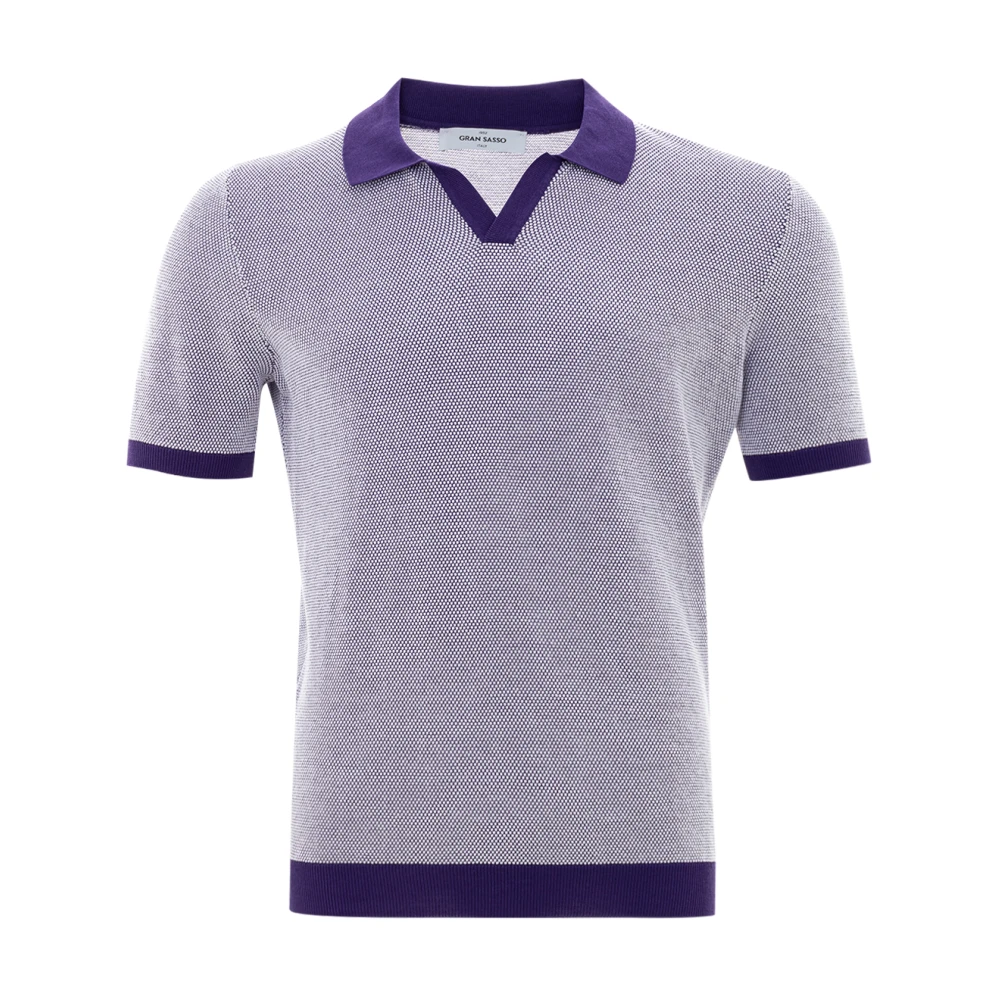 Gran Sasso Paarse Katoenen Polo Tennis Shirt Multicolor Heren