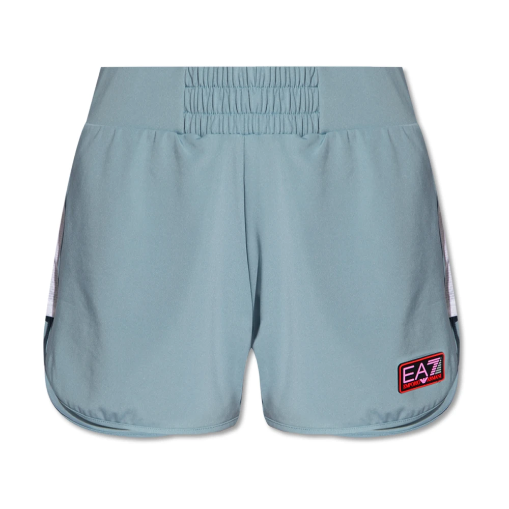 Emporio Armani EA7 Shorts med logotyp Blue, Dam