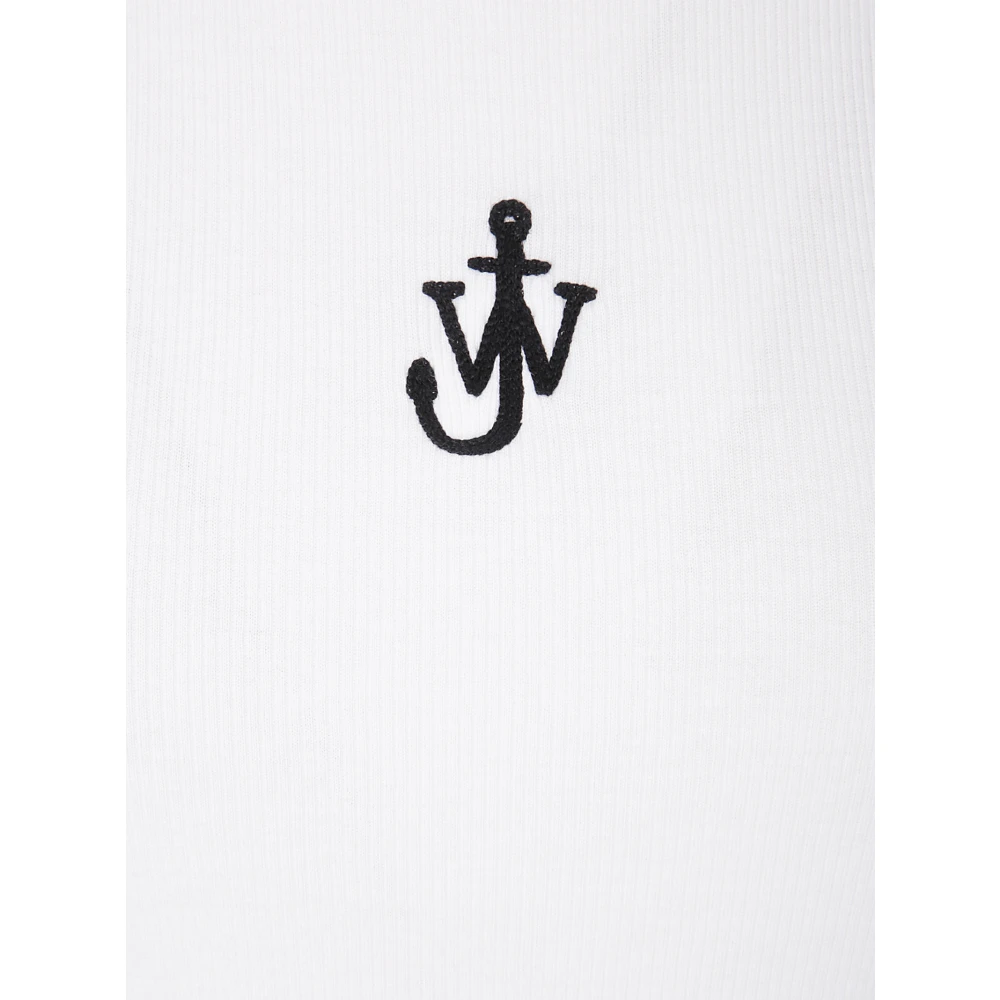JW Anderson Ribbel top met geborduurd logo White Dames