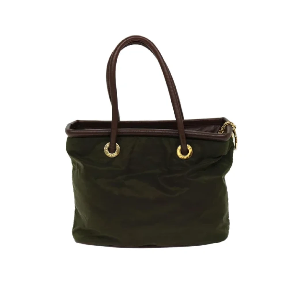 Prada Vintage Pre-owned Nylon handbags Green Dames