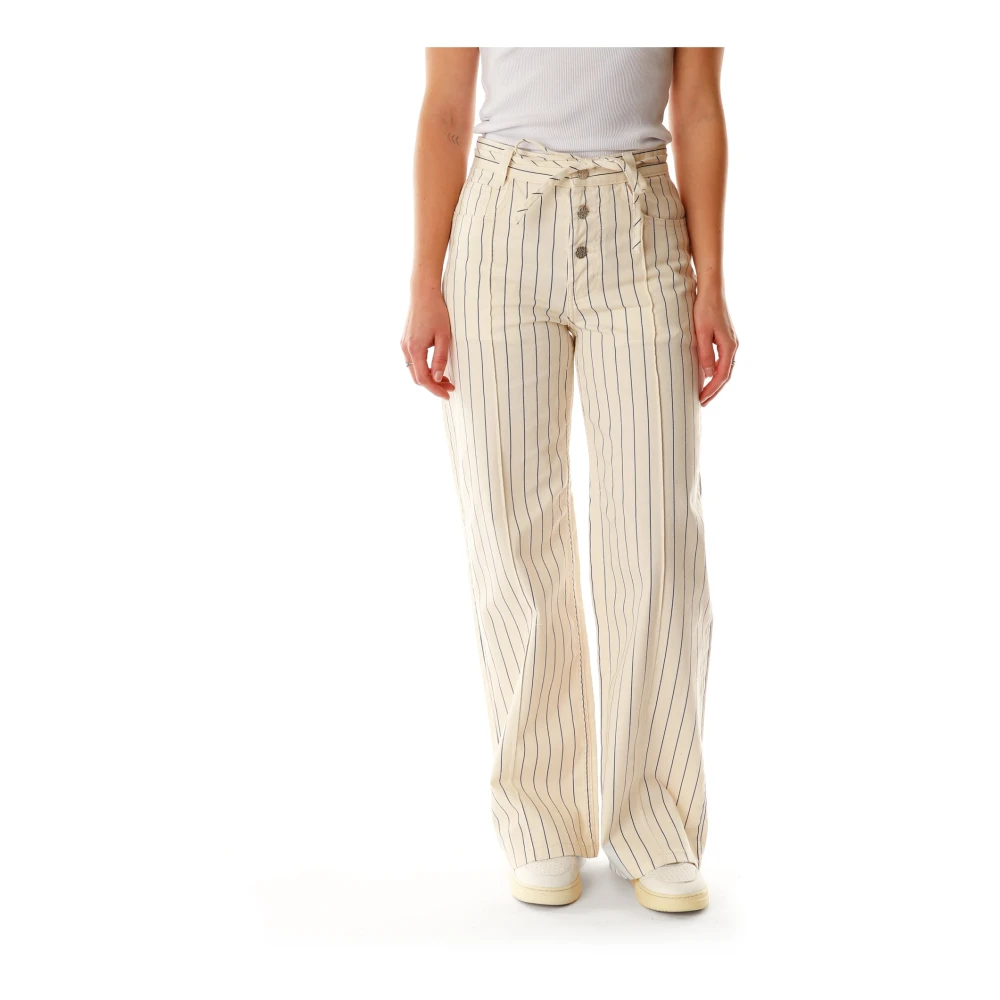 BAUM UND PFERDGARTEN High Waist Straight Fit Jeans Beige Dames
