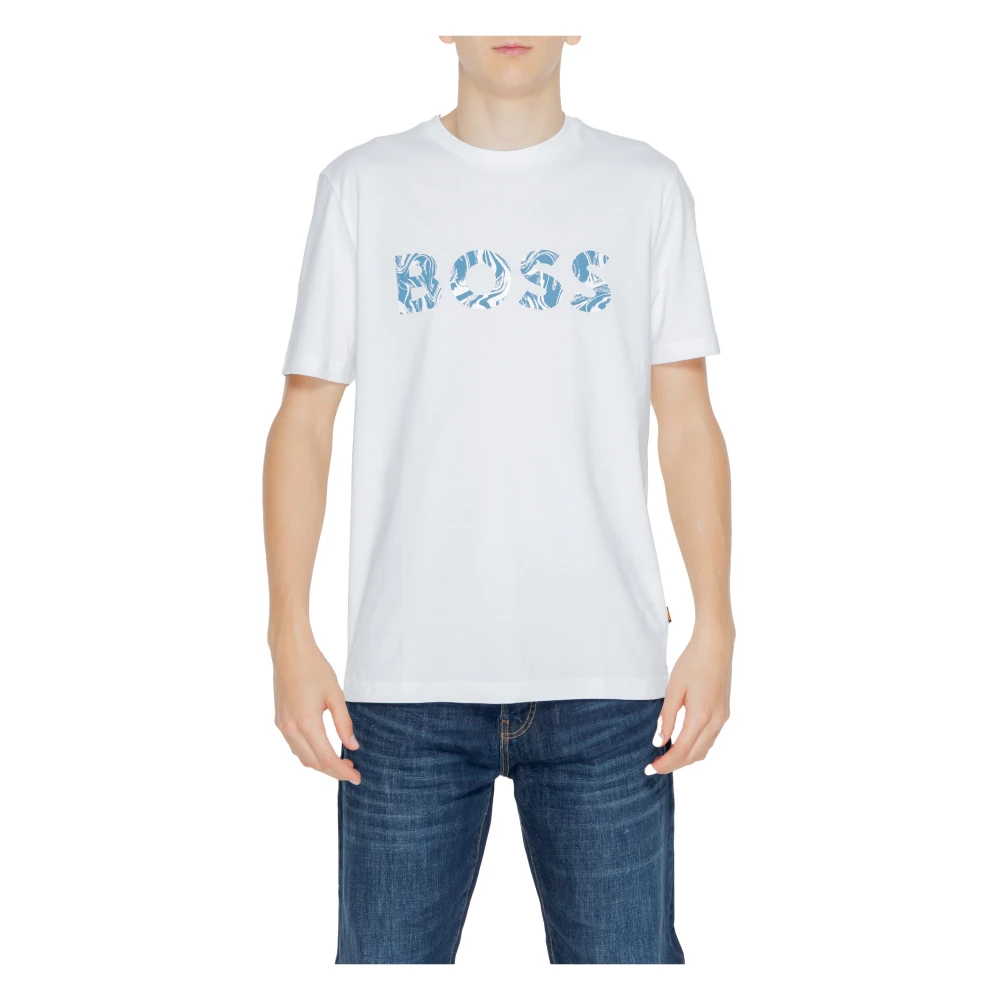 Hugo Boss Ocean T-shirt Lente Zomer Collectie 100% Katoen White Heren