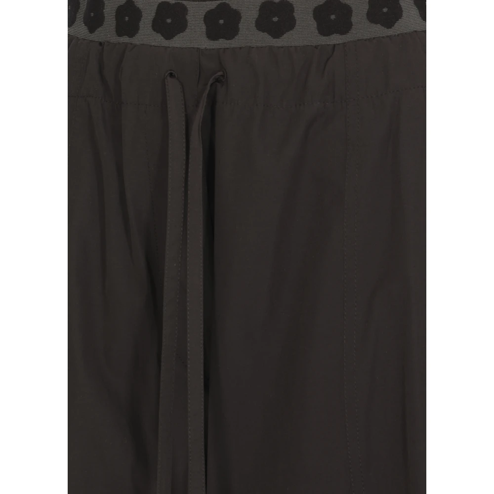 Kenzo Zwarte Katoenmix Broek met Logo Black Dames