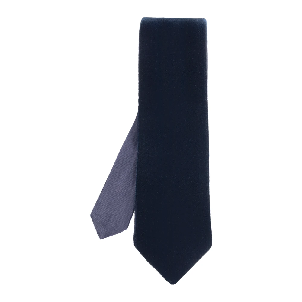 Giorgio Armani Fluwelen stropdas Blue Heren