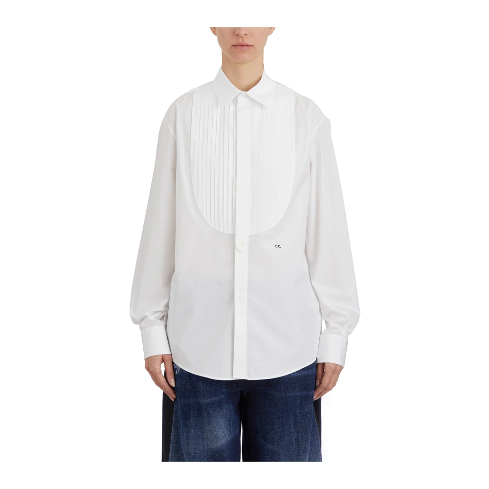 Dsquared2 Katoenen Tuxedo Overhemd White Dames
