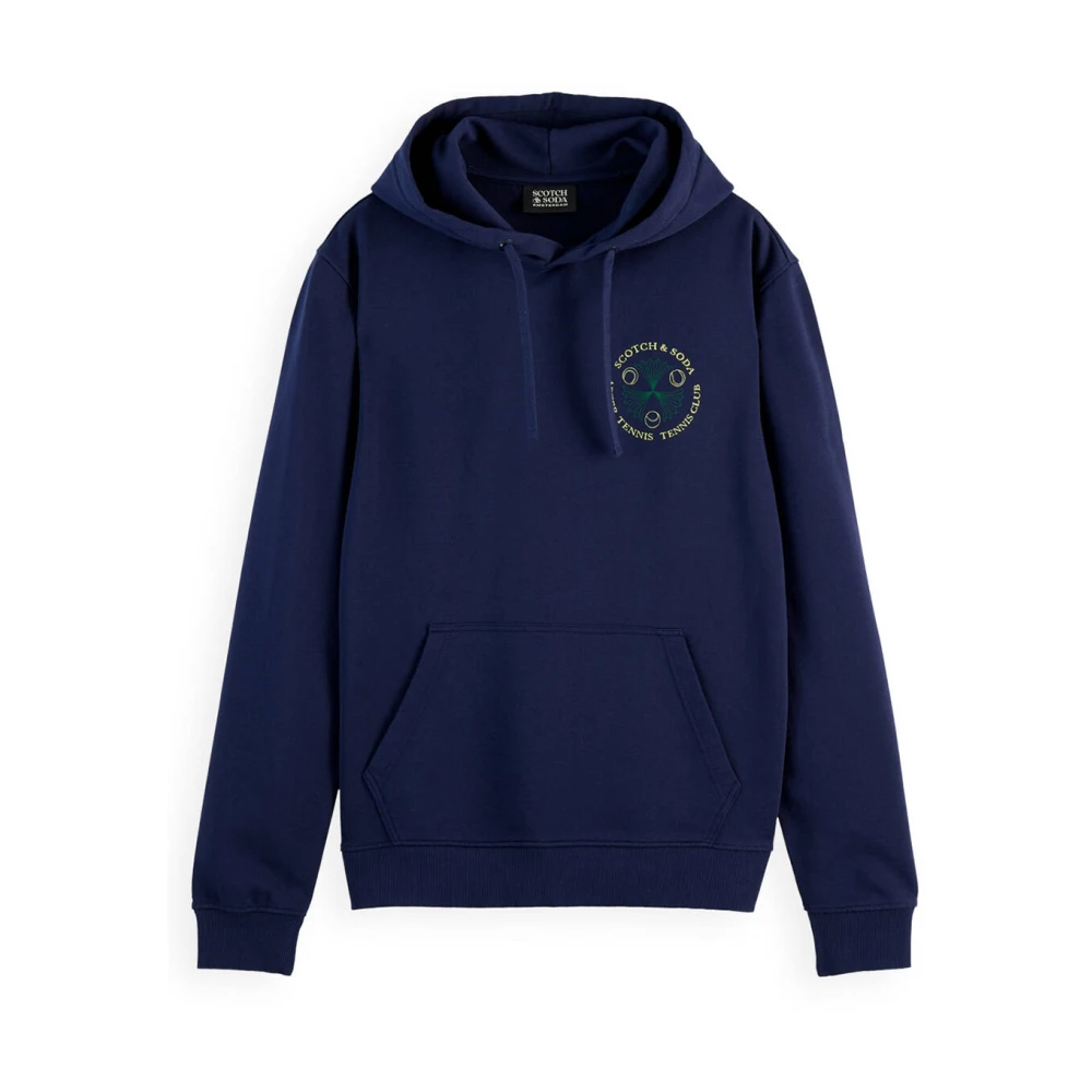 Scotch & Soda Artwork Hoodie Sweatshirt Blue Heren