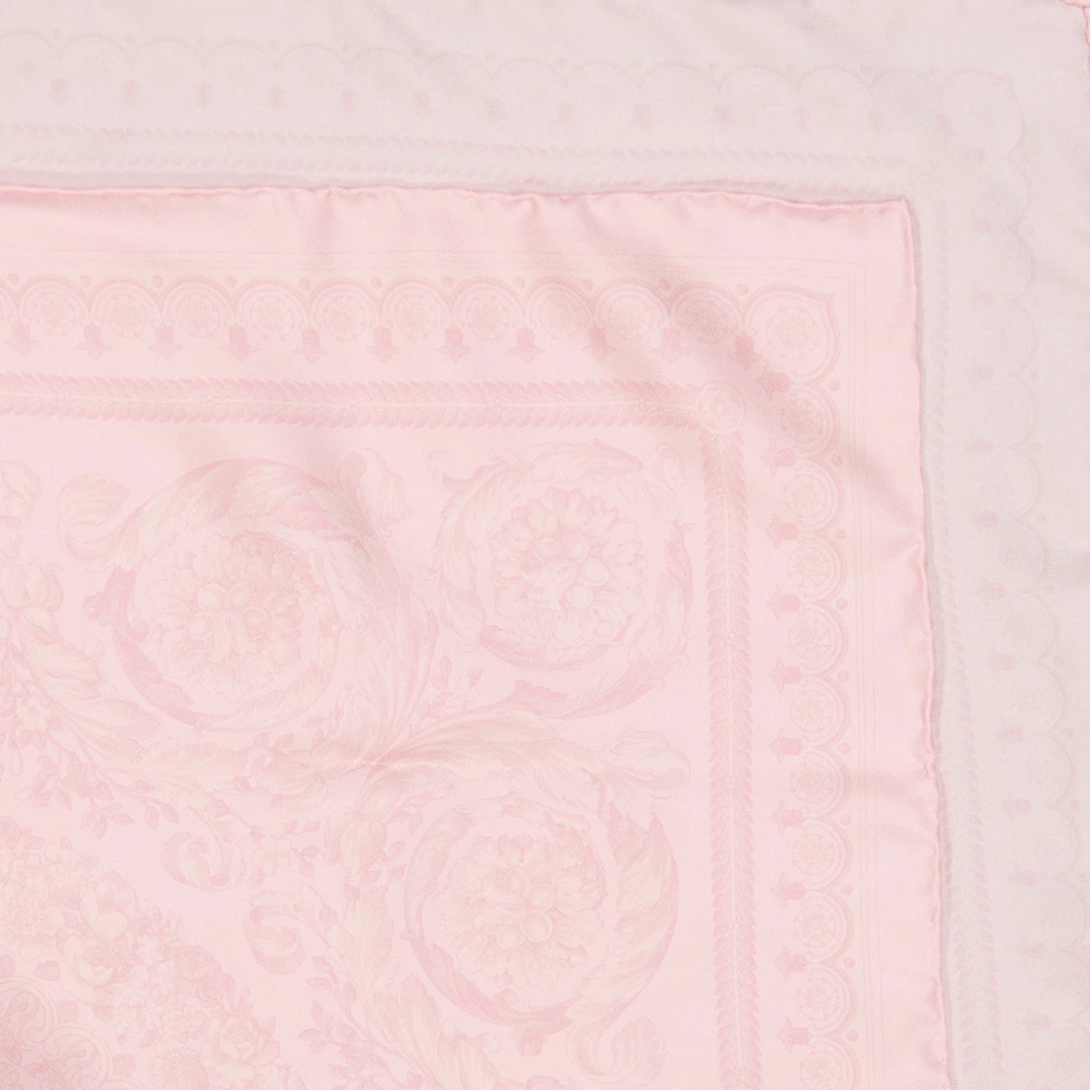 Versace Zijden Barocco Vierkante Foulard Pink Unisex