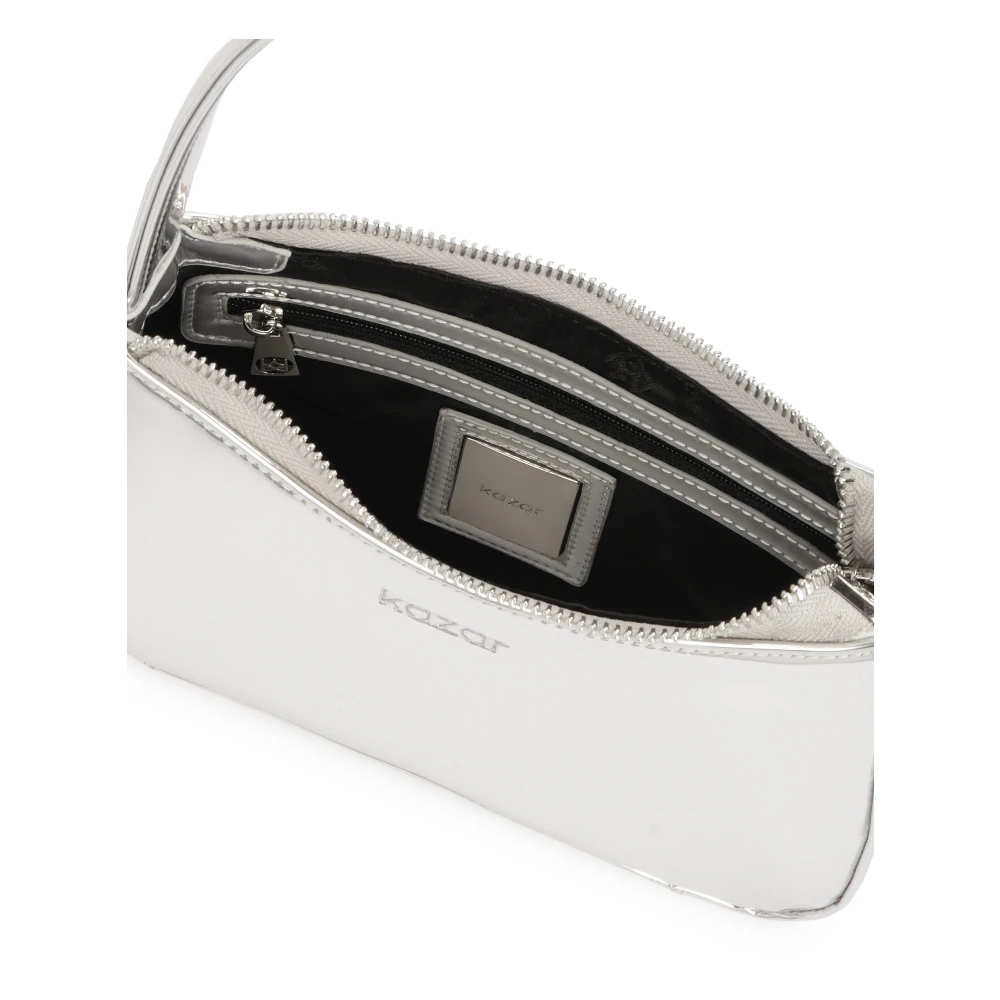 Kazar Zilveren leren baguette handtas Gray Dames