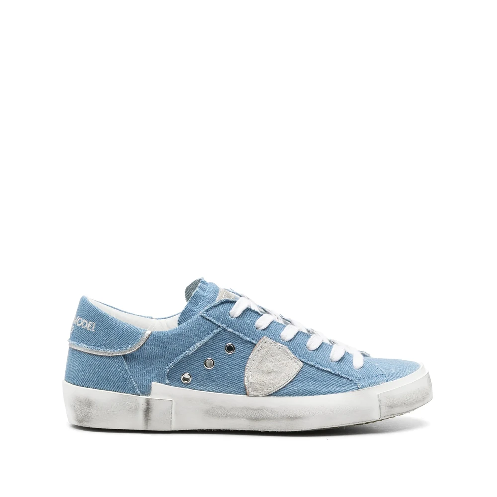 Philippe Model Lace-Up Sneakers met Distressed Effect Dames Schoenen Blauw