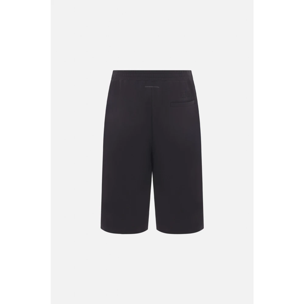 MM6 Maison Margiela Wolmix Shorts met Jersey Rug Black Heren