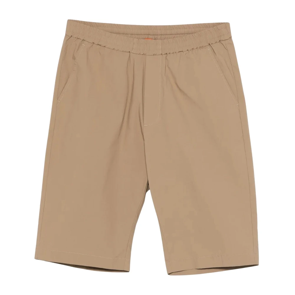 Barena Venezia Men's Beige Knee-Length Poplin Bermuda Shorts With Elastic Waist