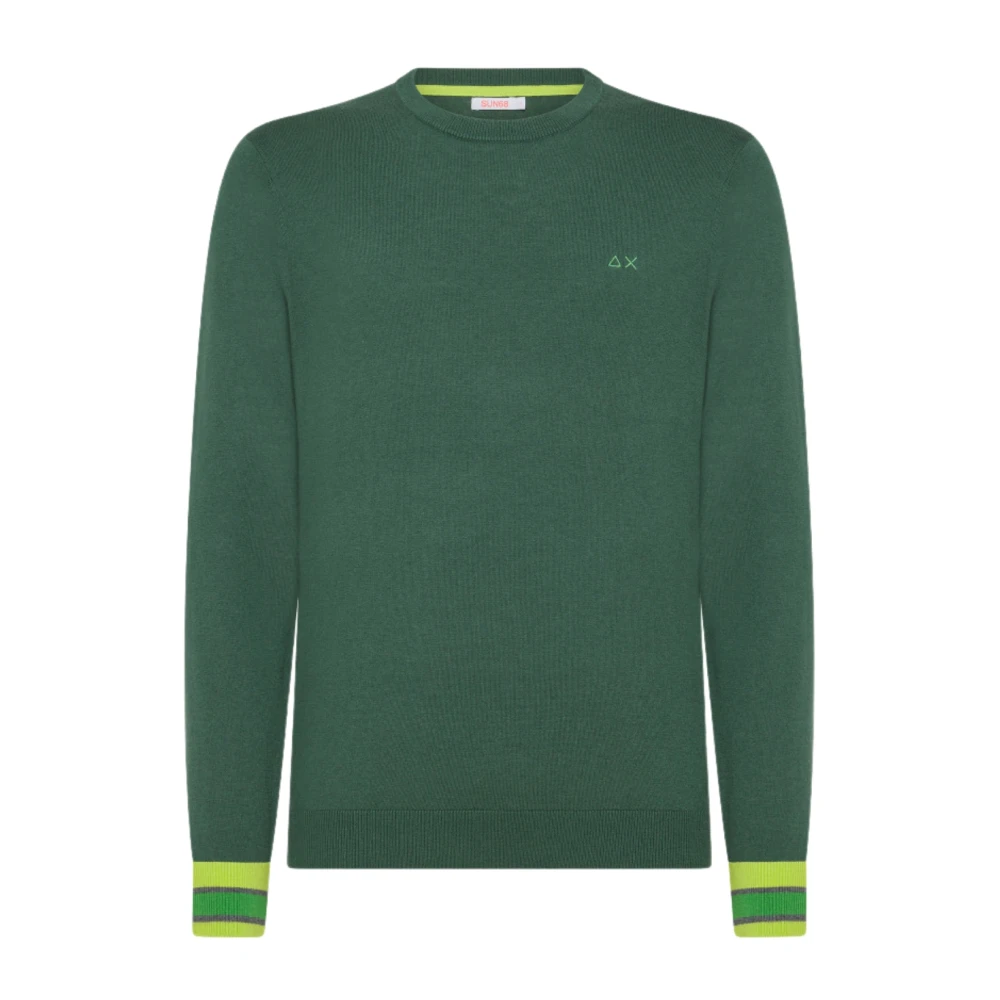 Sun68 Iconische wol katoen trui Green Heren