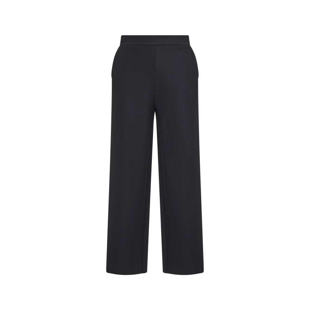 Chiara Boni Women's Black Wide Trousers, S, Straight Trousers