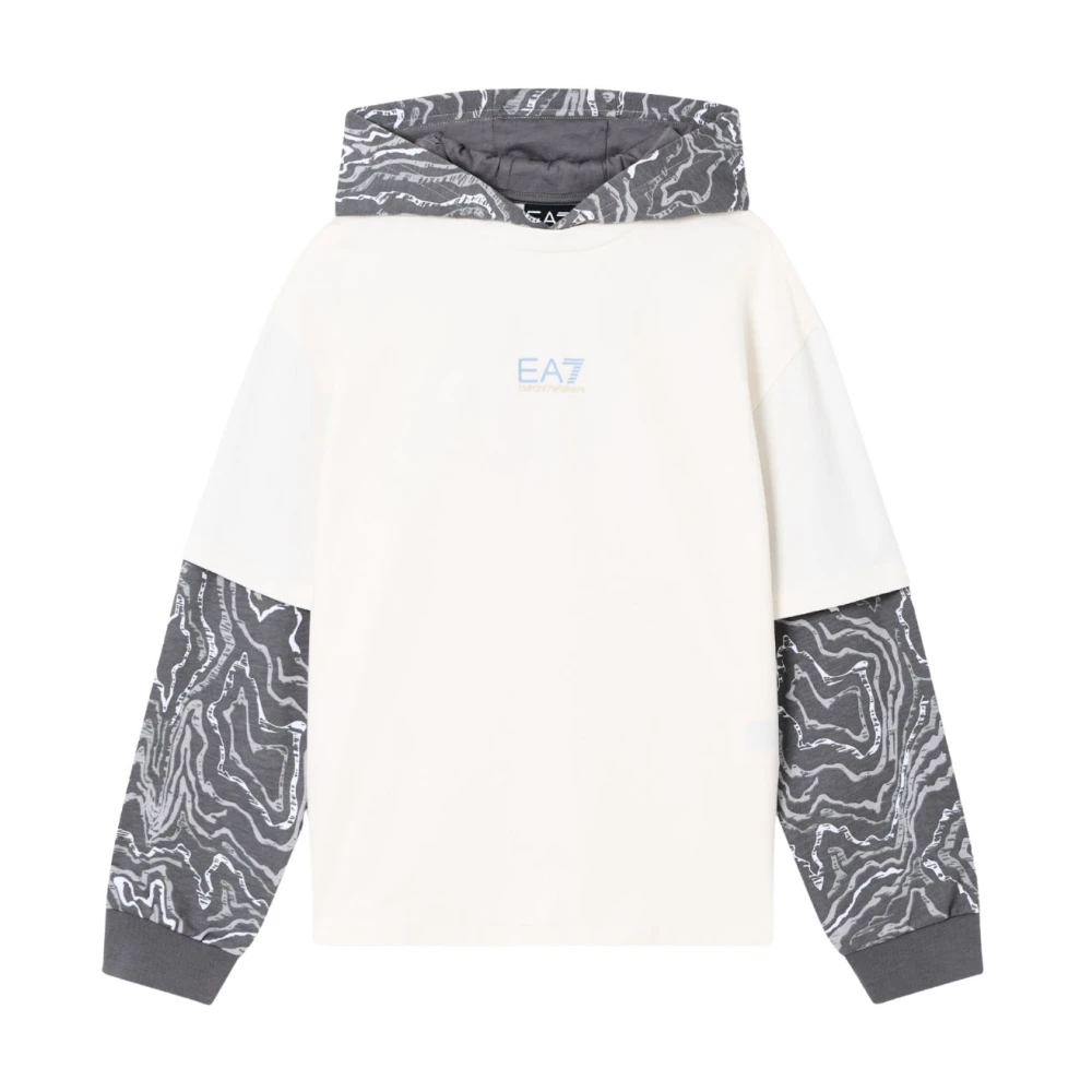 Emporio Armani Ea7 Boys White Kids Sweatshirts, 16 Y, Jersey Sweatshirt