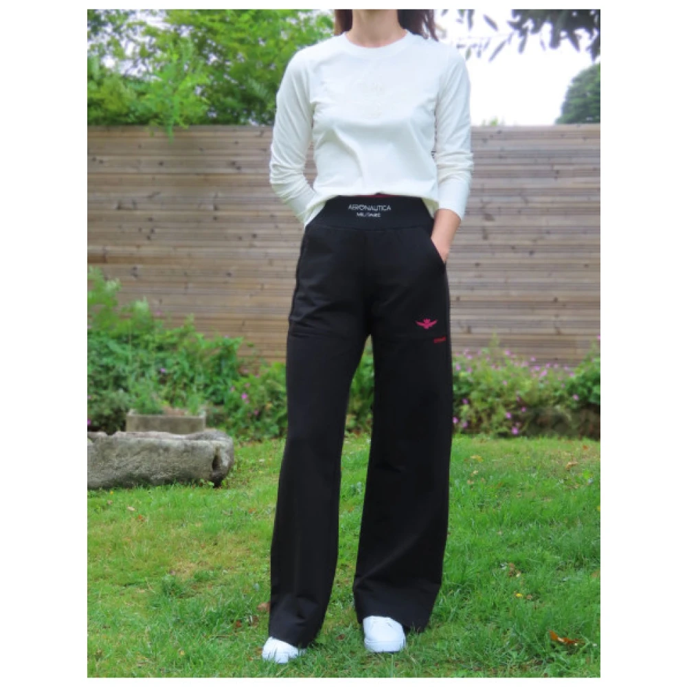 aeronautica militare Wijde Joggingbroek van Katoenmix Black Dames