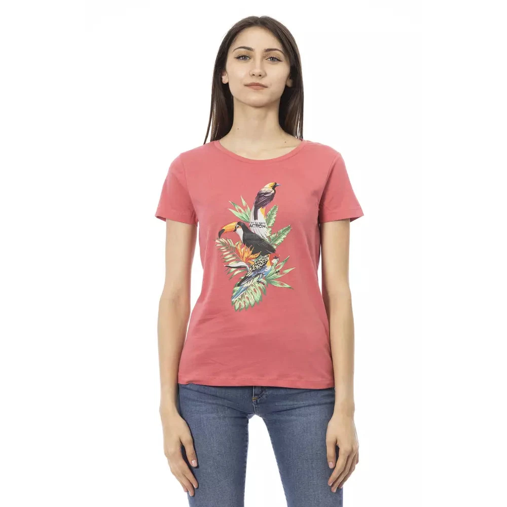 Trussardi Vrouw Roze Action T-Shirt Met Korte Mouwen