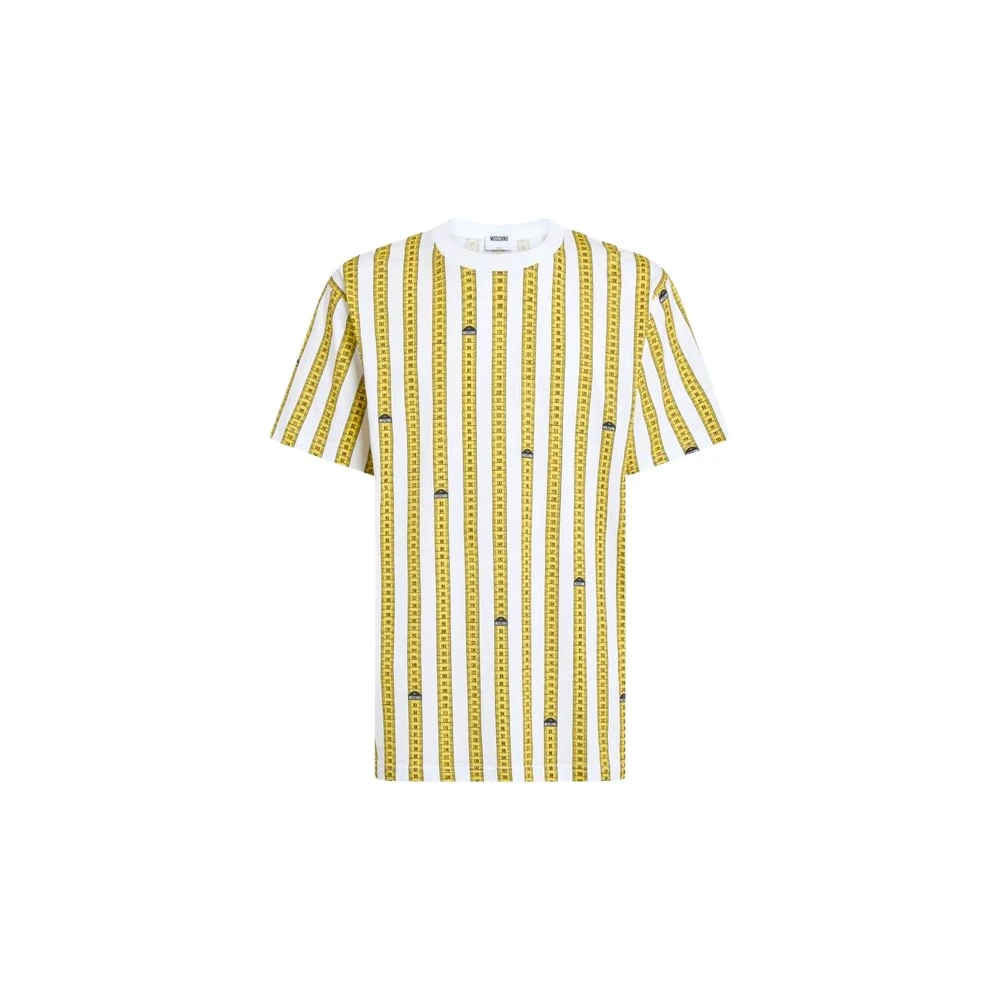 Moschino Yellow T-Shirts, Male, Xs, Printed Cotton Jersey T-Shirt