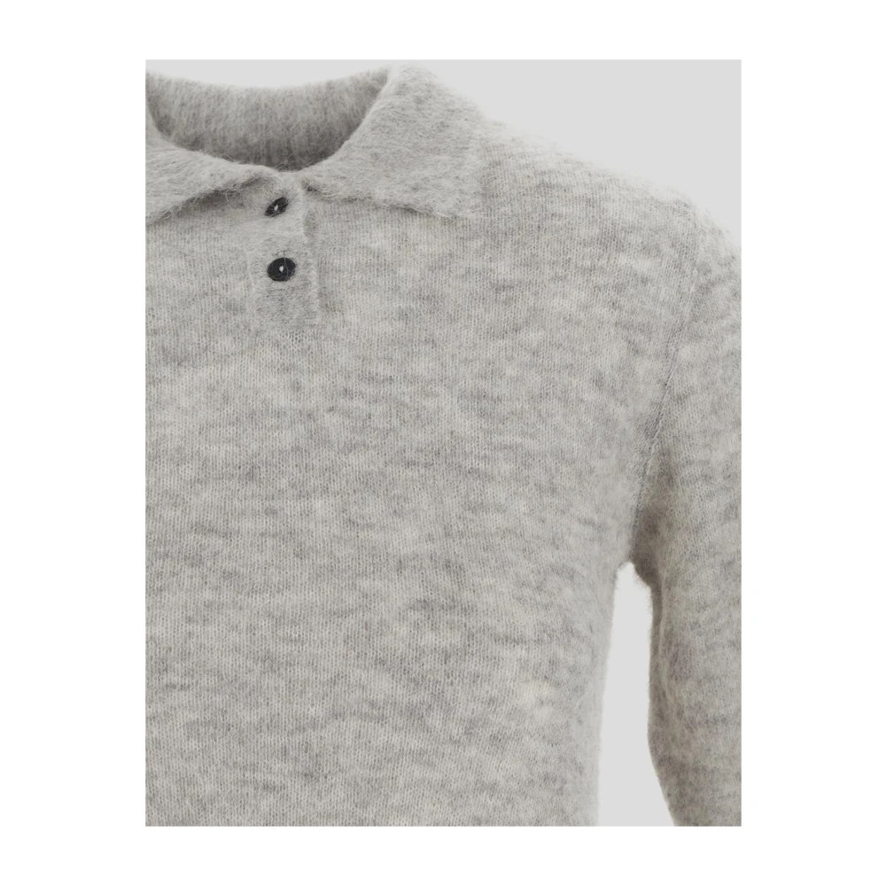 Lardini Alpaca Gebreide Polo Gray Dames