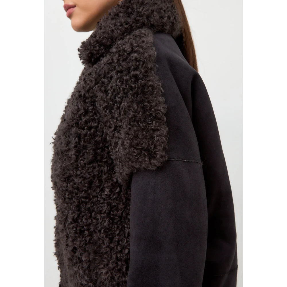 Cesare Gaspari Faux Fur & Shearling Jackets Brown Dames