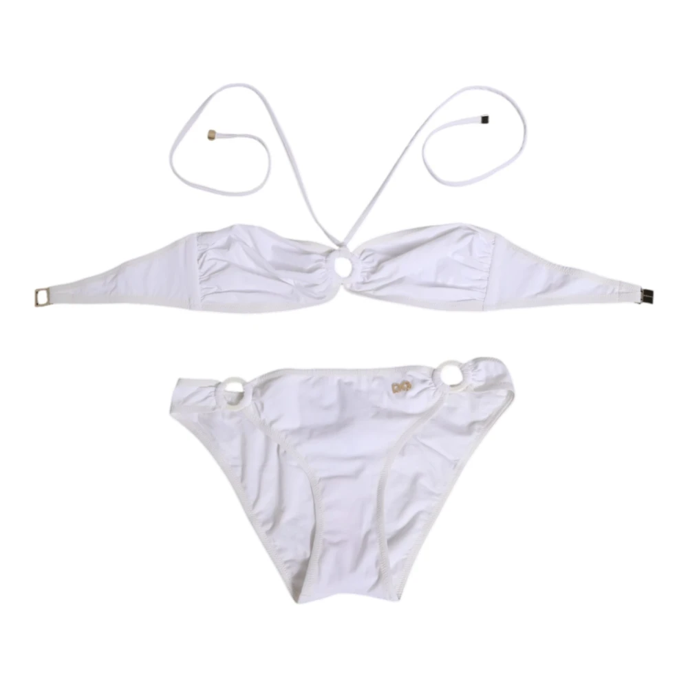 Dolce & Gabbana Women's White Bandeau+Brief Swimsuit - Bikinis - Xs - Swimwear