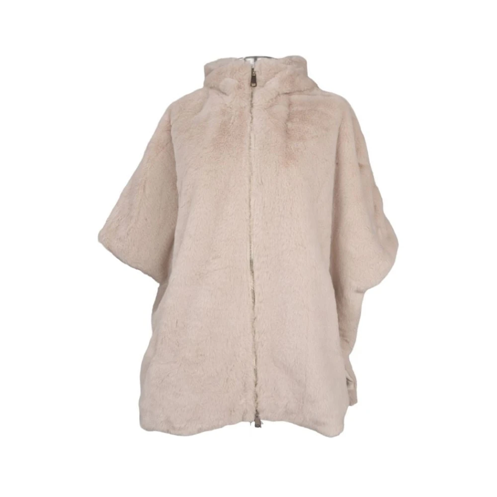 Sergio Moretti Beige Faux Fur & Shearling Jackets, Female, Xs, Fur Coats