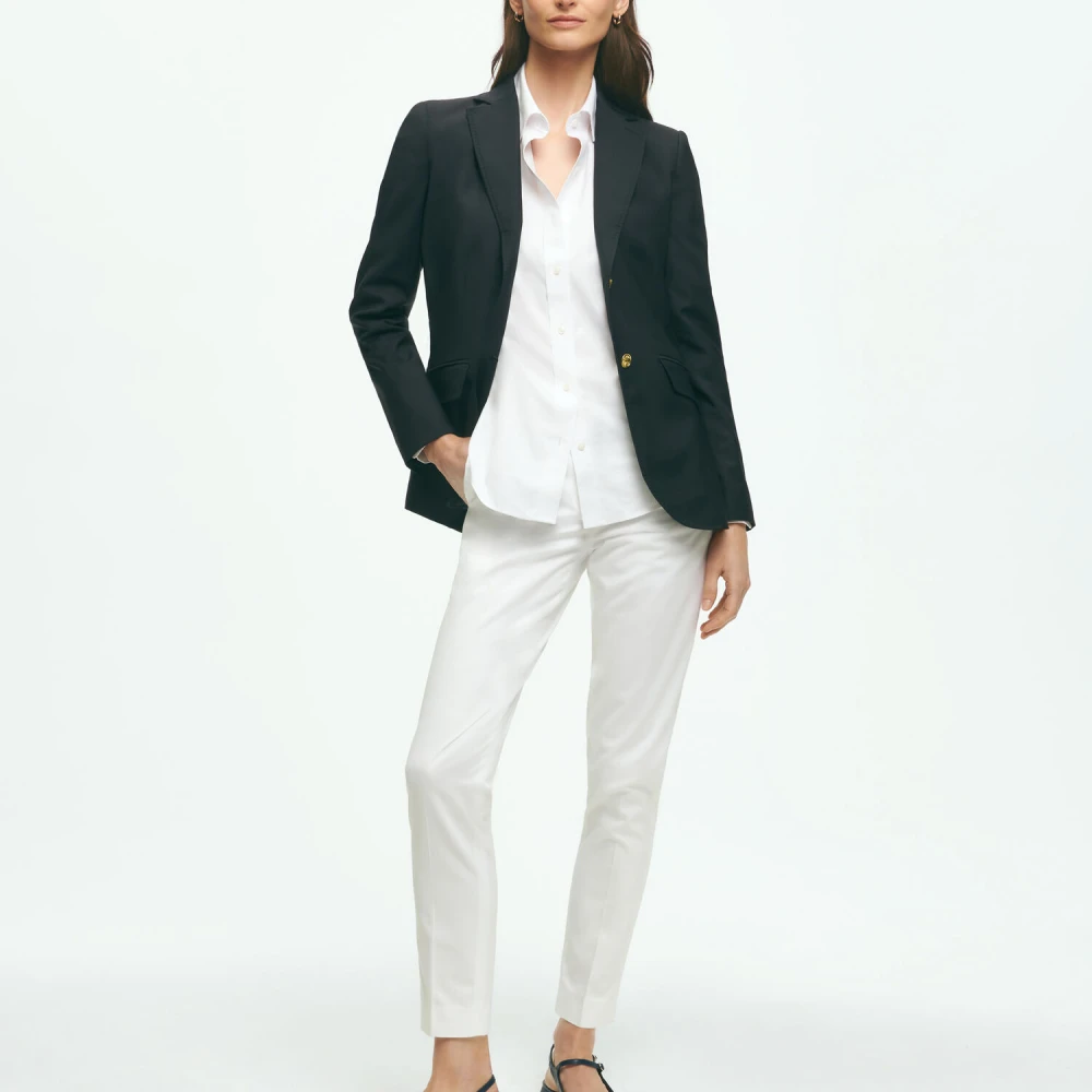Brooks Brothers Wollen blazer met gouden shank-knopen Blue Dames