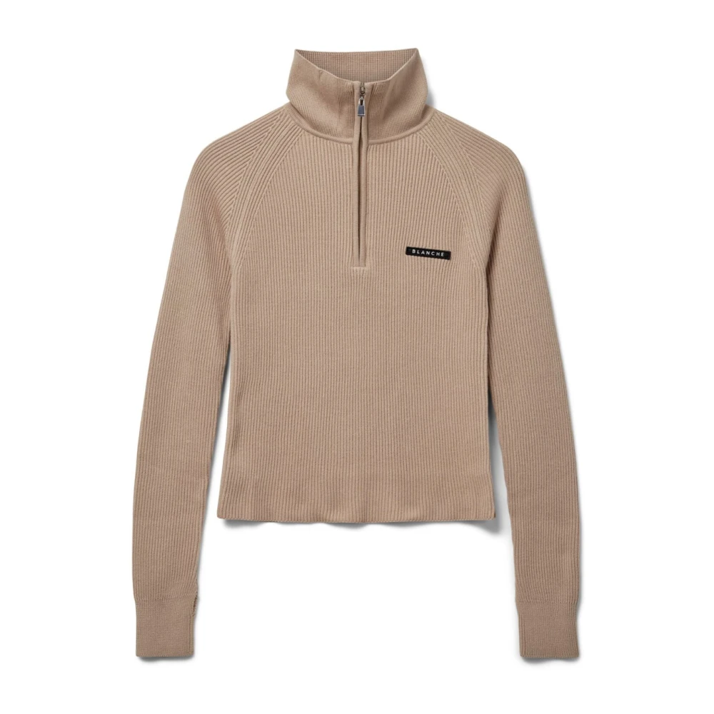 Blanche Fairtrade Katoen Zip Jumper Beige Dames