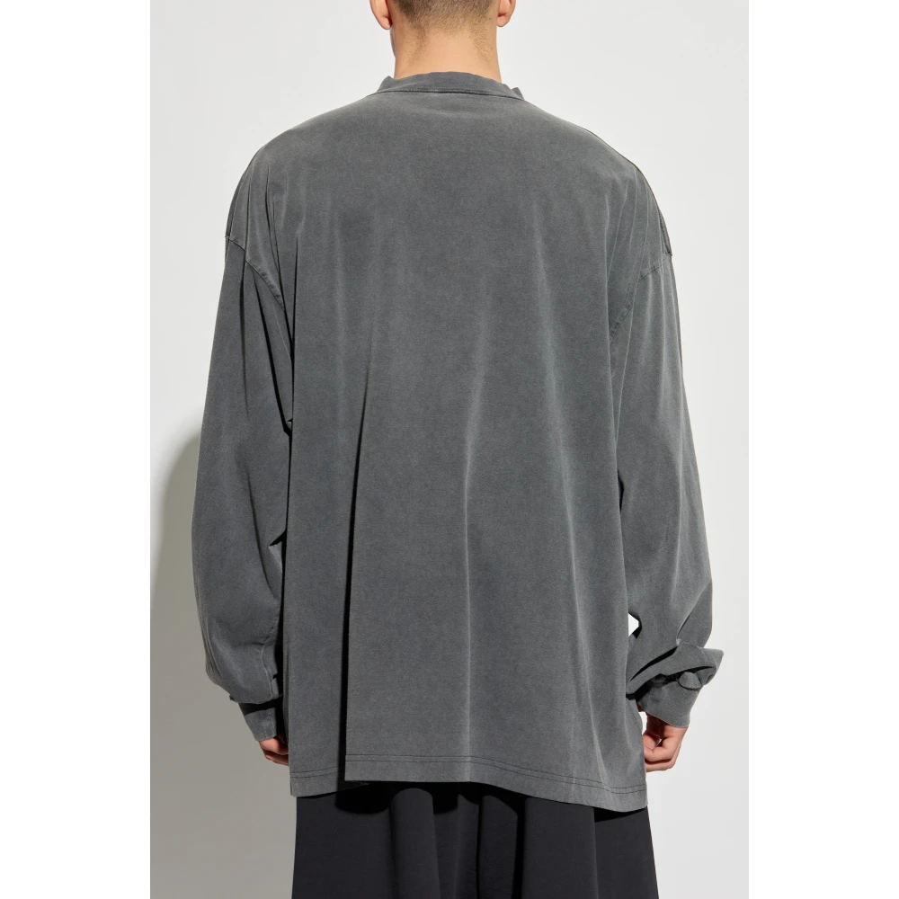 Balenciaga Tbilisi Long Sleeve T-shirt Gray Heren