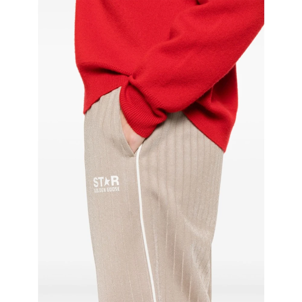 Golden Goose Beige Logo Sportieve Broek Beige Dames