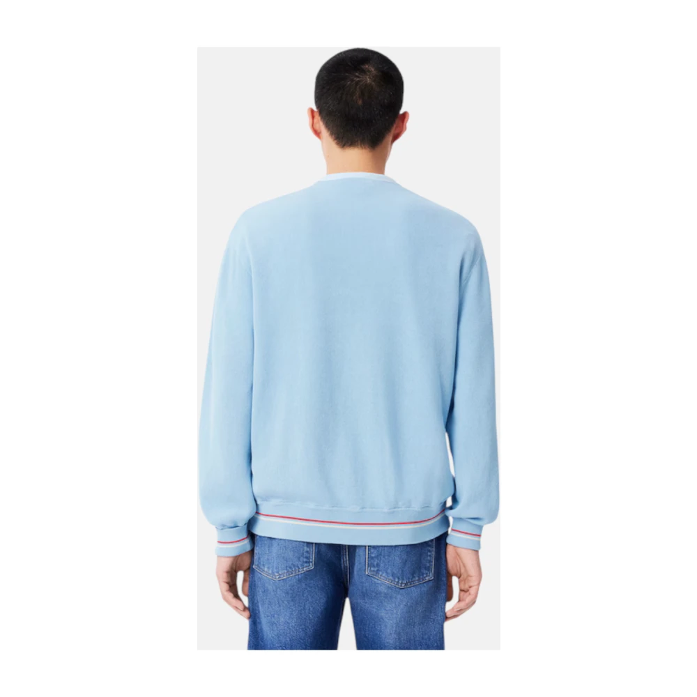 Lacoste Ruimvallende katoenen cardigan met streepdetails Blue Heren