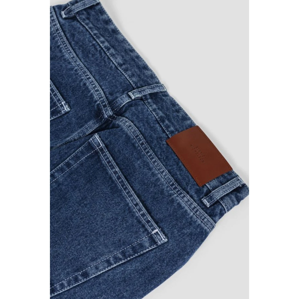 Studio Nicholson Blauwe Denim Straight Leg Jeans Blue Heren