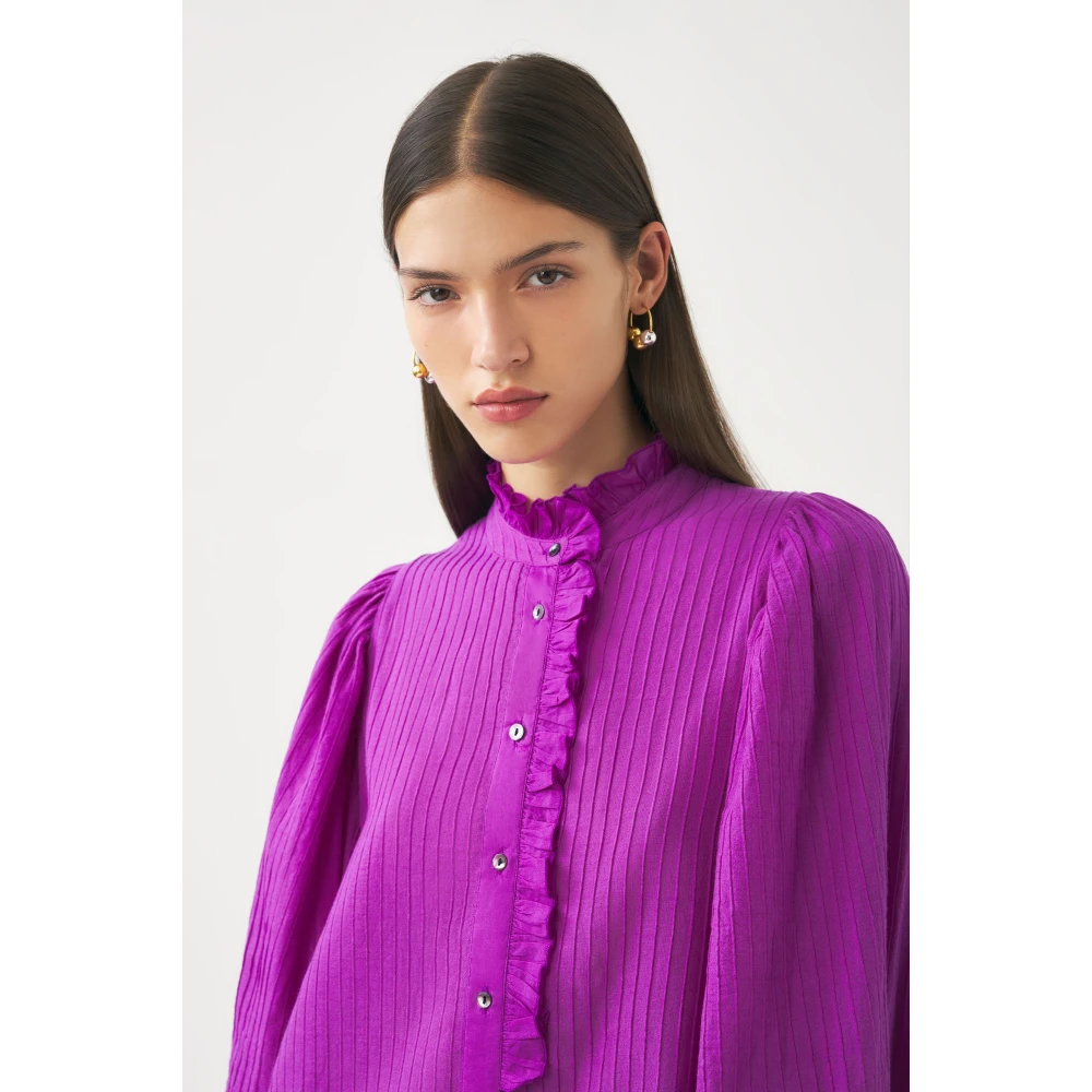 Antik batik Katoenen blouse Avon Purple Dames