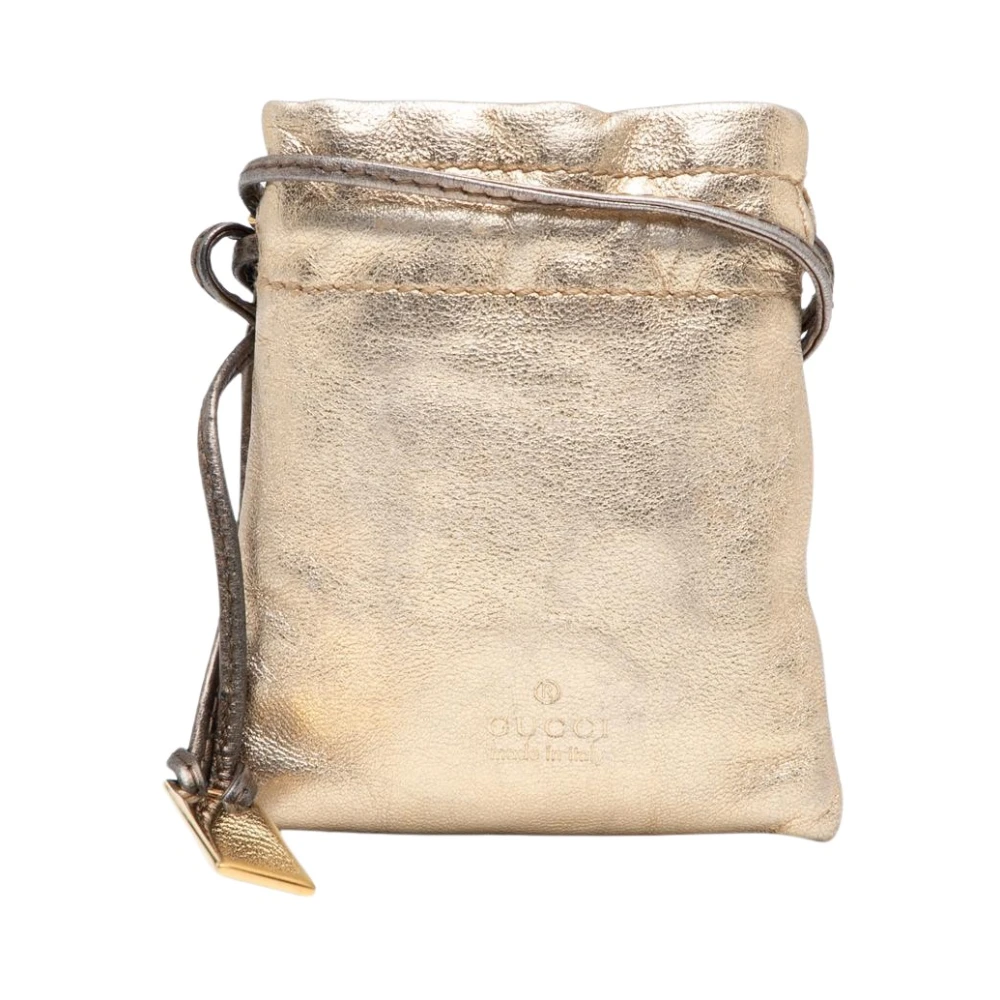 Gucci Vintage Women's Yellow Pre-Owned Drawstring Pouch