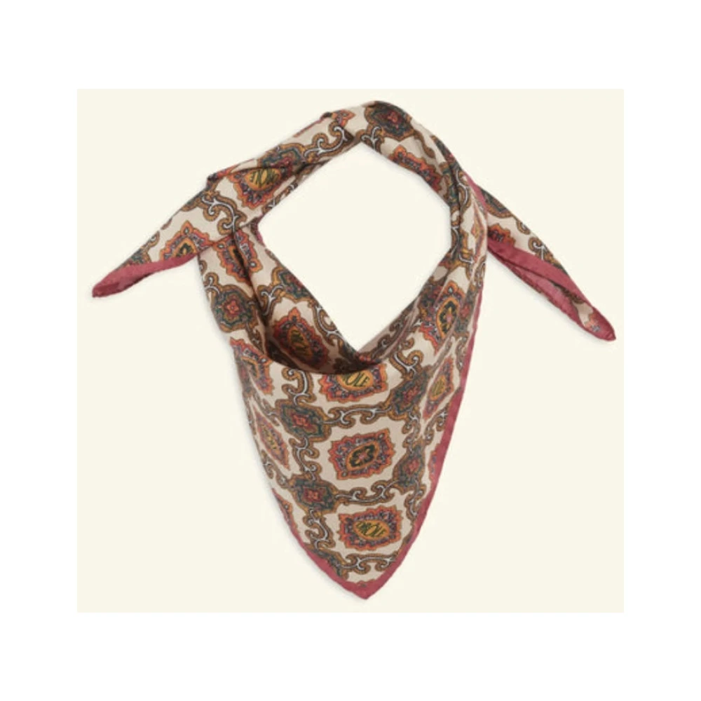 Drole de Monsieur Renzo Zijden Bandana in Beige Multicolor Dames
