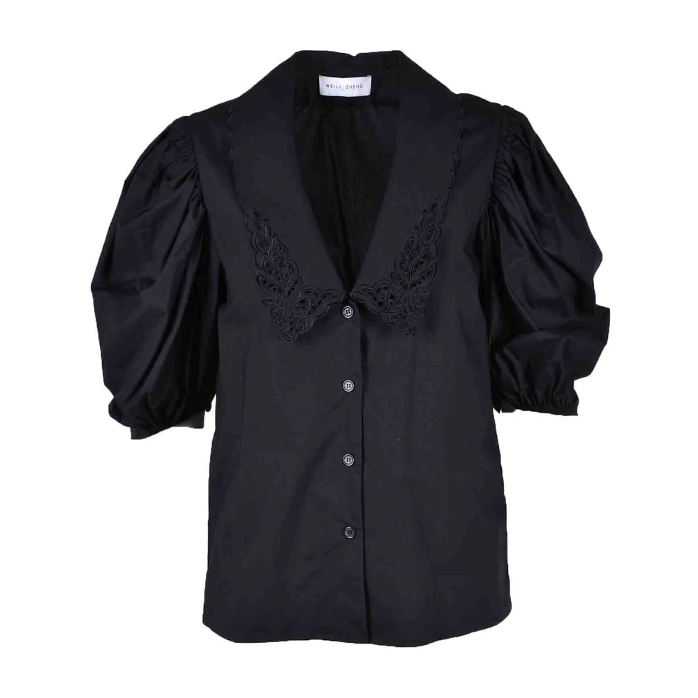 Weili Zheng Stijlvolle katoenen shirt voor vrouwen Black Dames