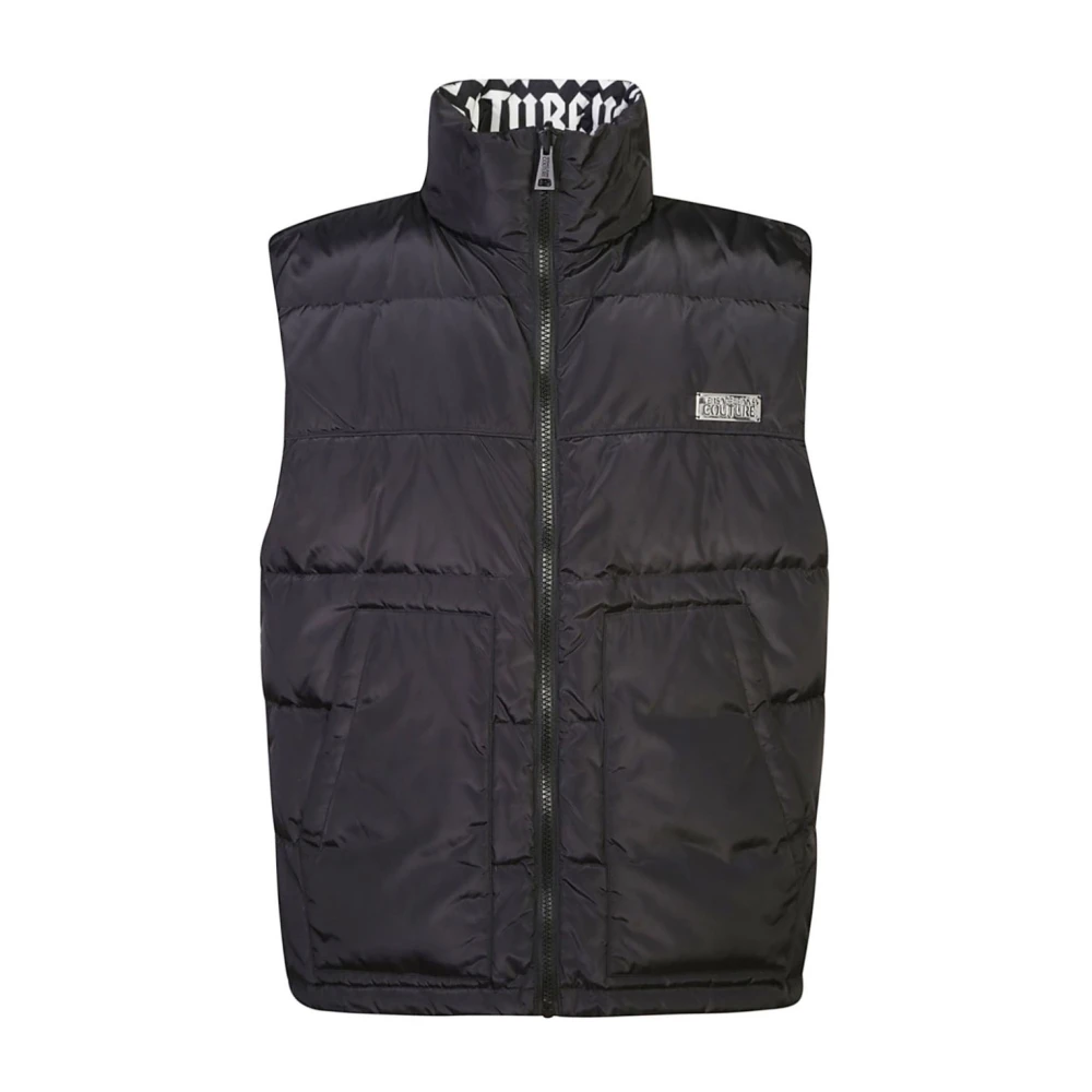 Versace Jeans Couture Zwarte Gebreide Jas Aw24 Black Heren