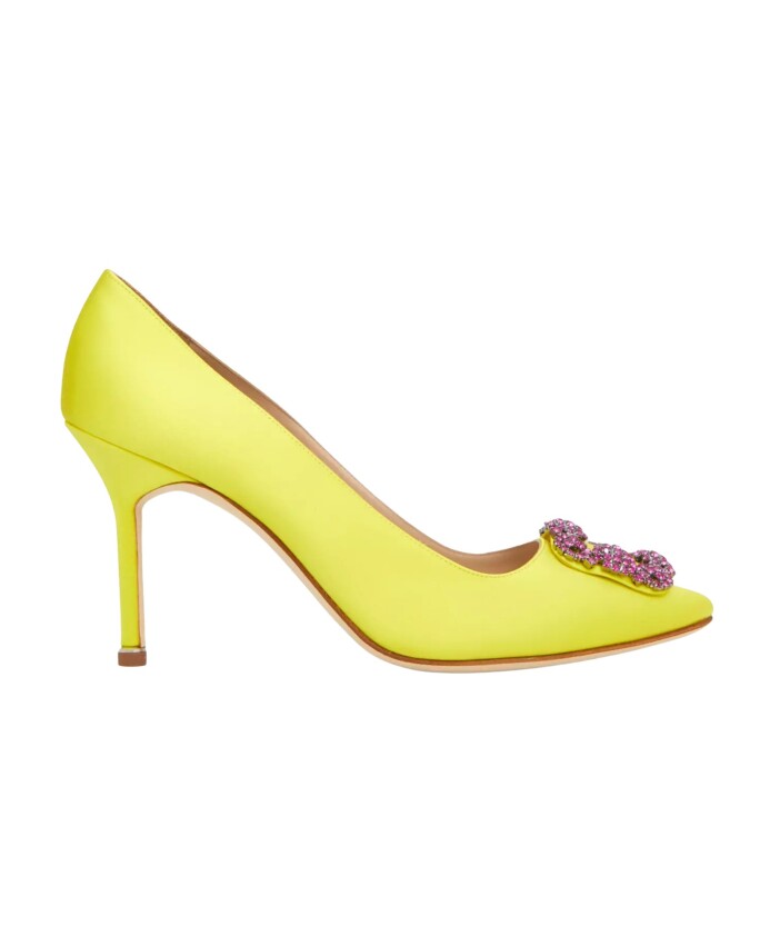 yellow-crystal-buckle-high-heels