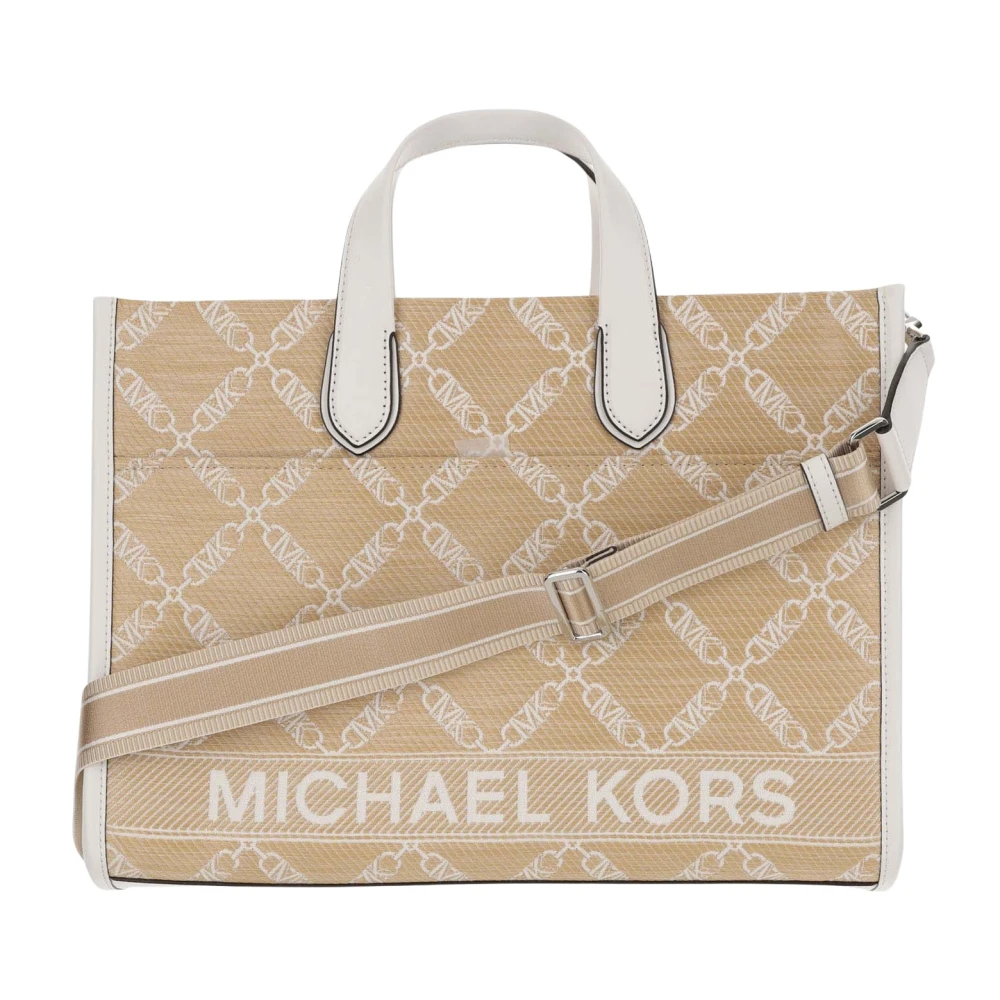 Michael Kors Strandväska med logotypdetaljer Beige, Dam