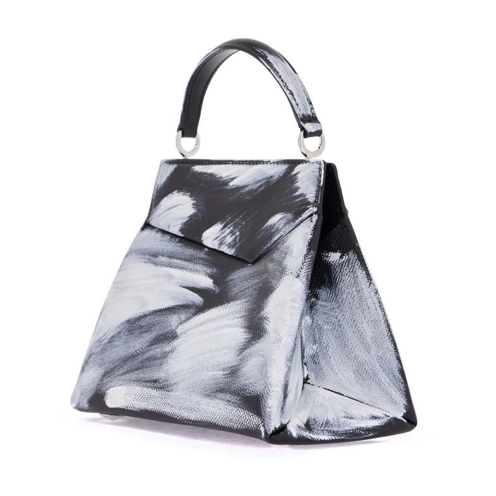 Maison Margiela Bourgondisch Leren Snatched Handtas Black Dames