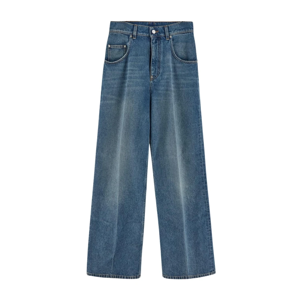 Stella Mccartney Wijde Pijp Katoenen Jeans Blue Dames