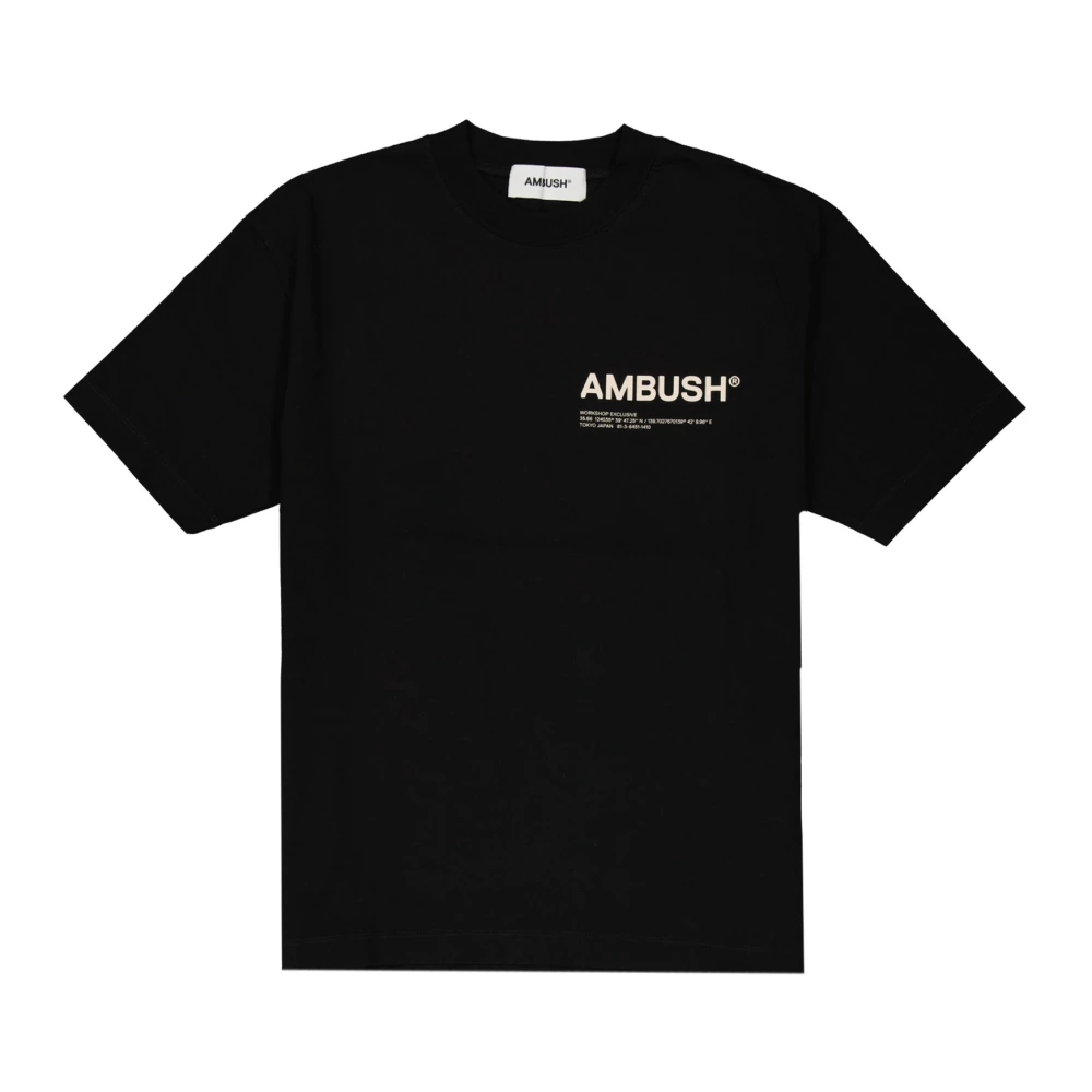 Ambush Zwart Katoenen T-Shirt met Logodetail Black Dames