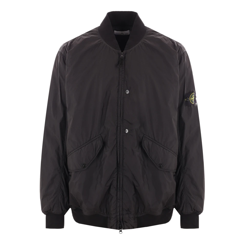 Stone Island Zwarte Jassen voor Mannen Black Heren