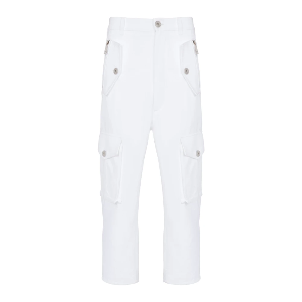 Balmain Bomulls cargobyxor White, Herr