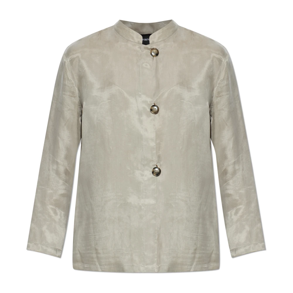 Emporio Armani Women's Gray Long-Sleeved Shirt - Shirts - S - Blouses & Shirts