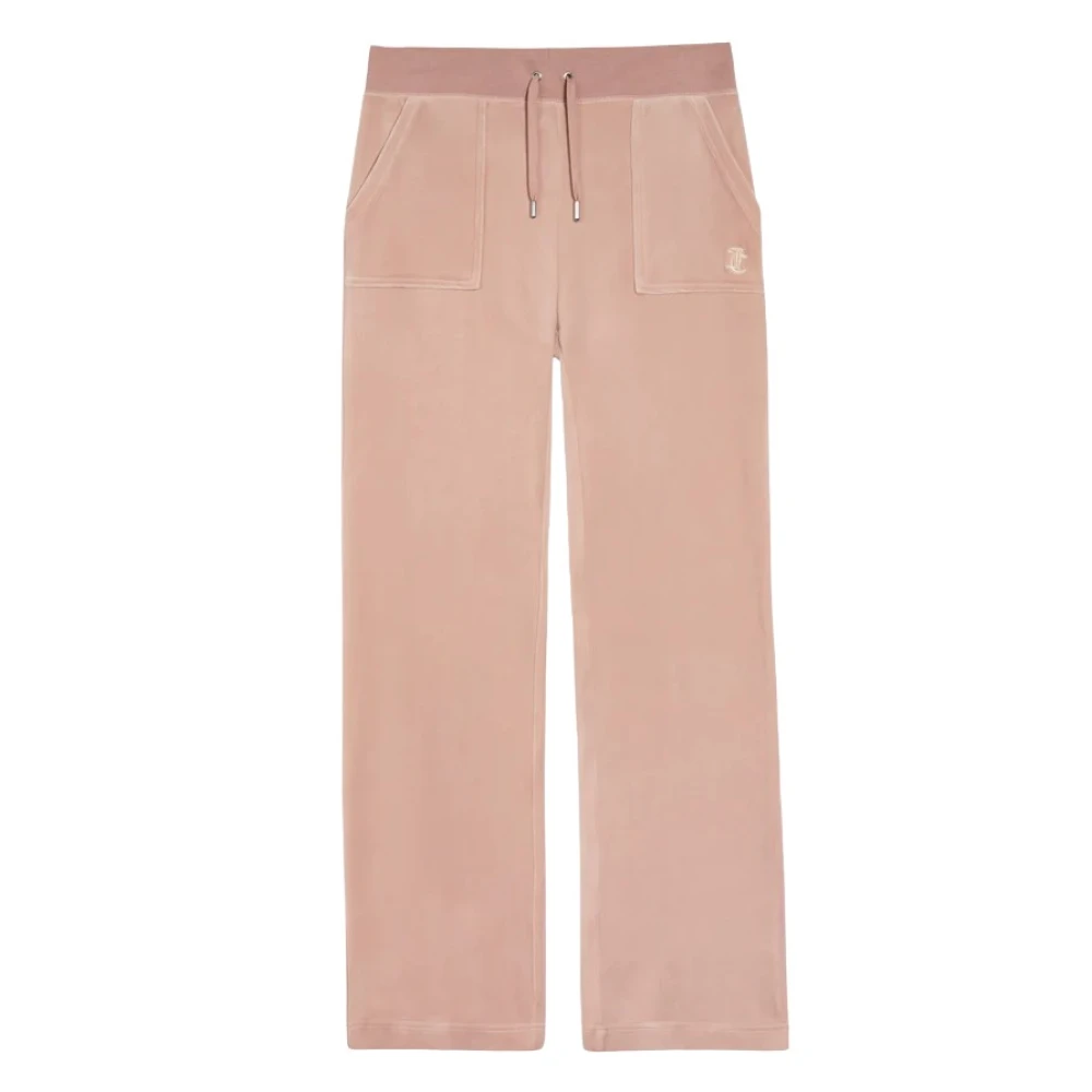 Juicy Couture Velours Trainingsbroek met Verstelbare Taille Pink Dames