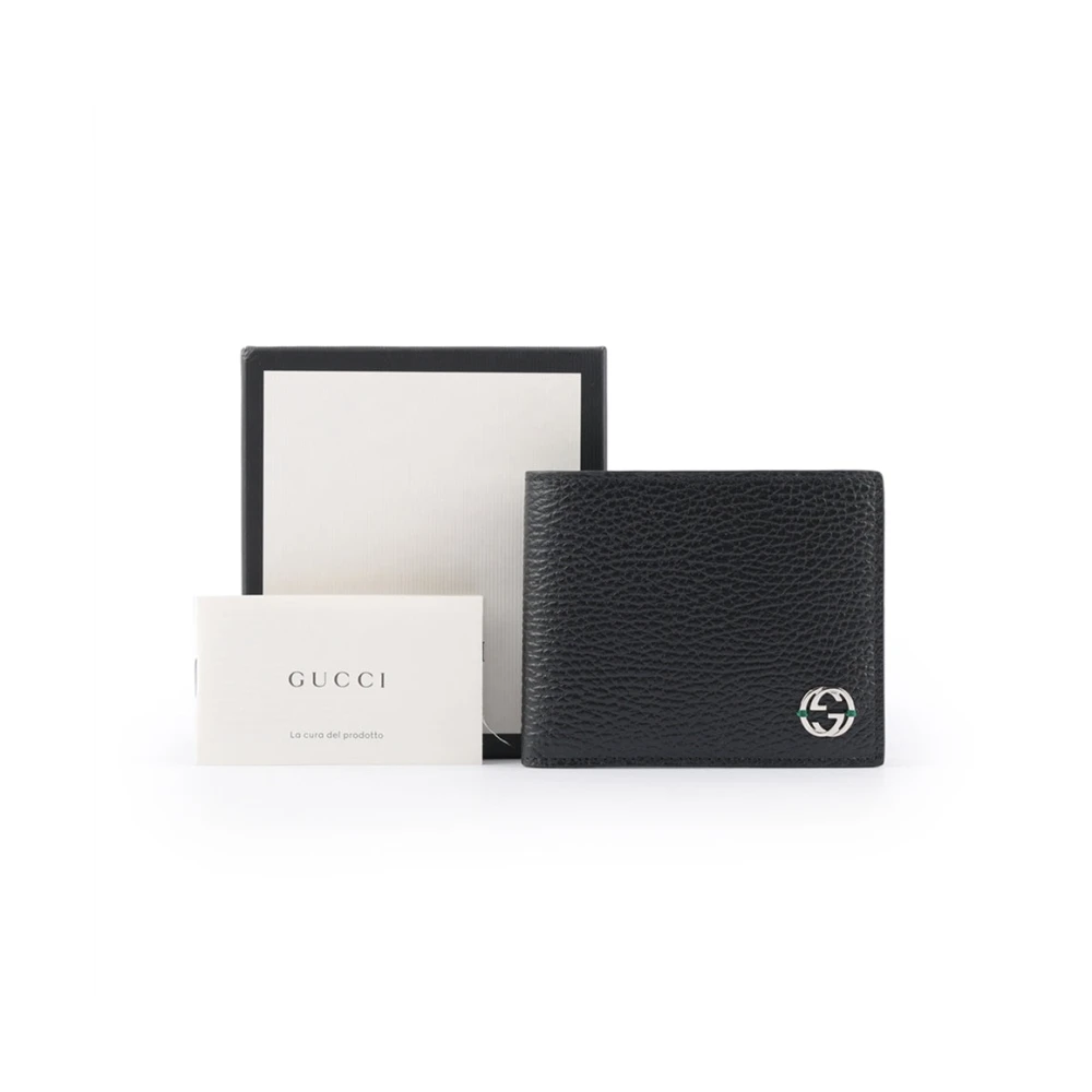 Gucci Interlocking Bifold Portemonnee Black Heren