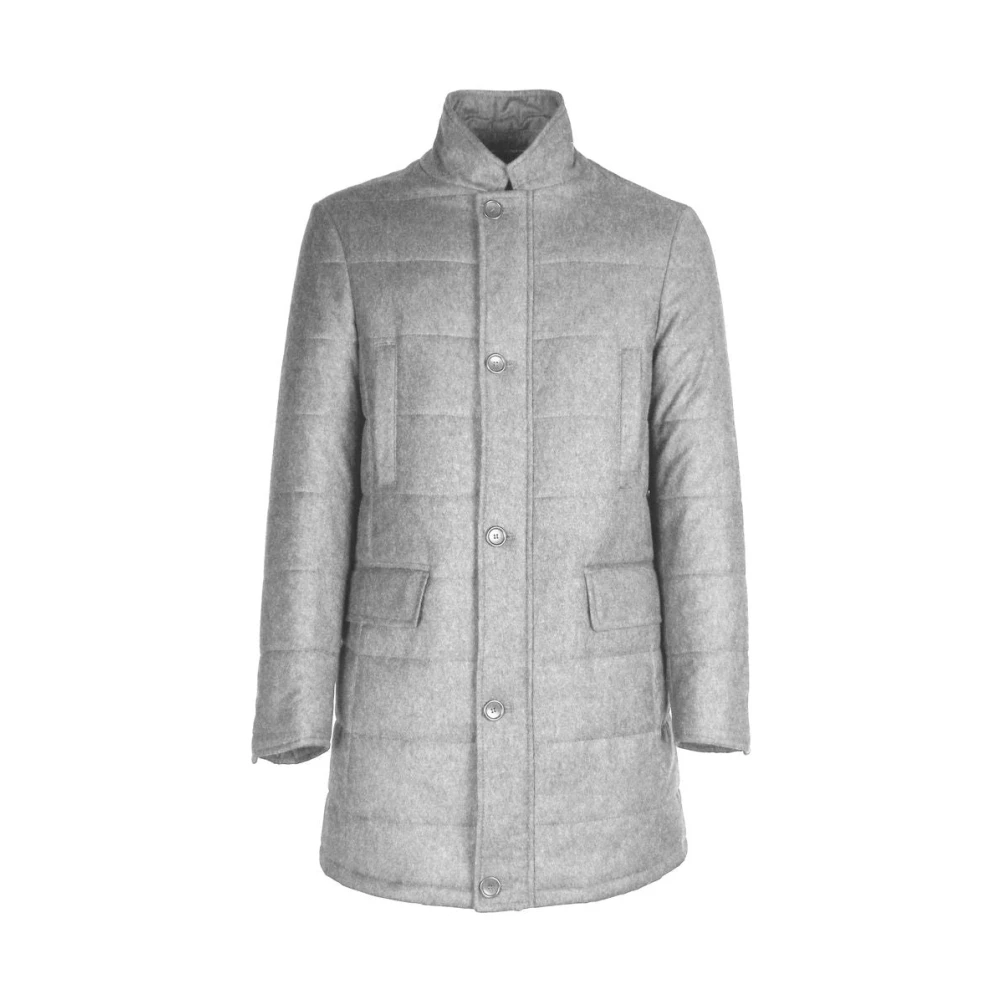 Made in Italia Grijze Virgin Wol Jack met Rain System Gray Heren