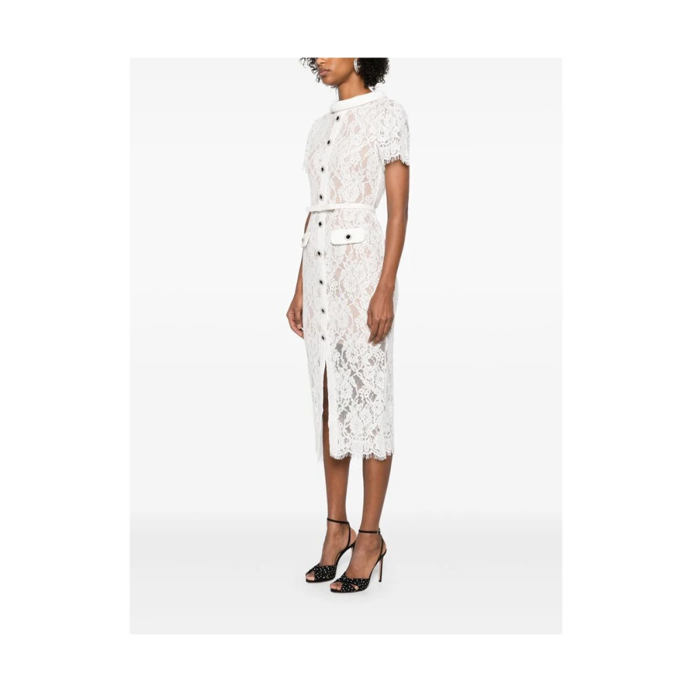 Self Portrait Witte Jurk met Kristalknoop en Riem White Dames
